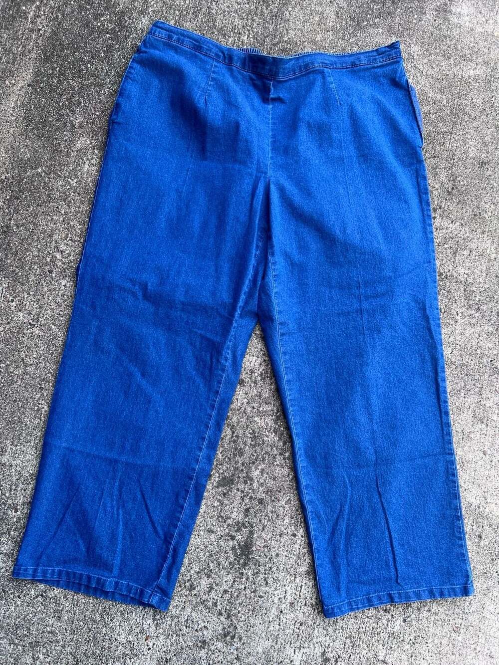 Alfred Dunner Denim Pants Size 18W Blue Pull On Elastic Waist